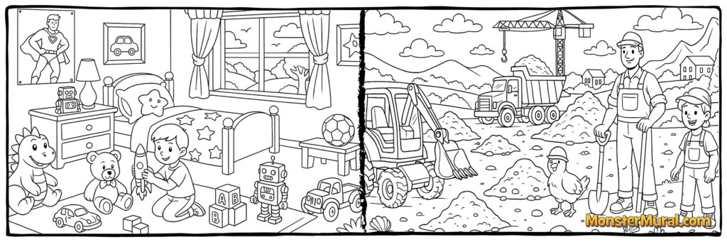 Boy's Bedroom (5022) & Construction Site (5044)